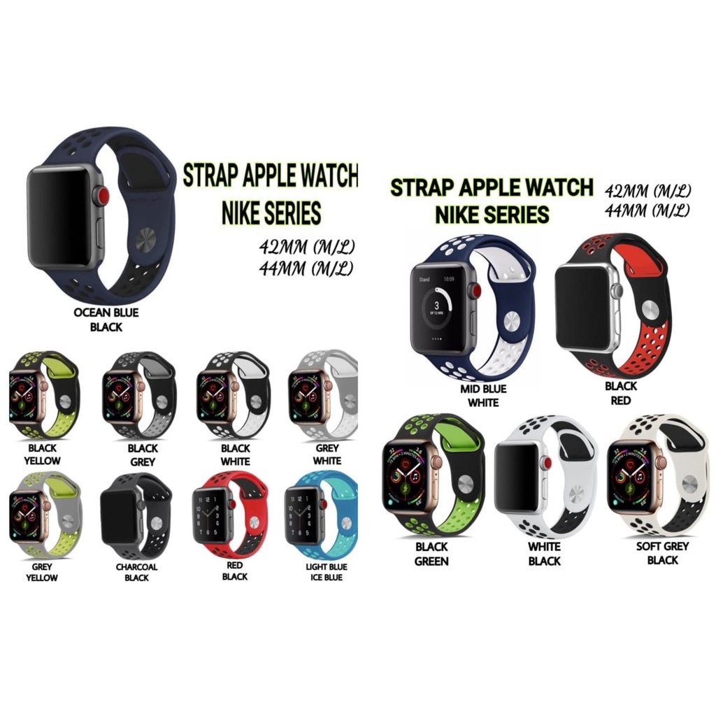 STRAP APPLE WATCH NIK* 42MM/44MM/45MM TALI S/M/L SERIES 1/2/3/4/5/6/SE/7 NIK STRAP SPORT BAND TALI IWATCH