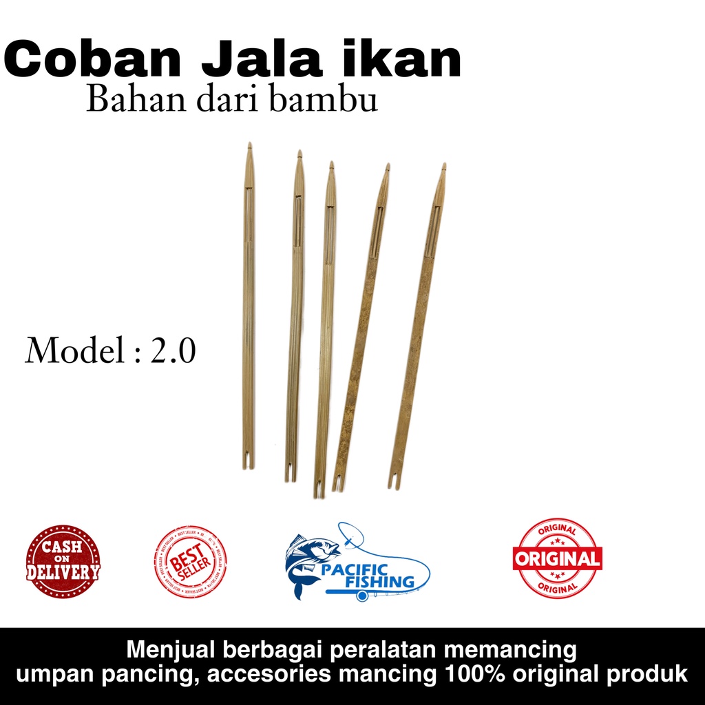 Coban jala ikan | alat jahit jaring dari bambu