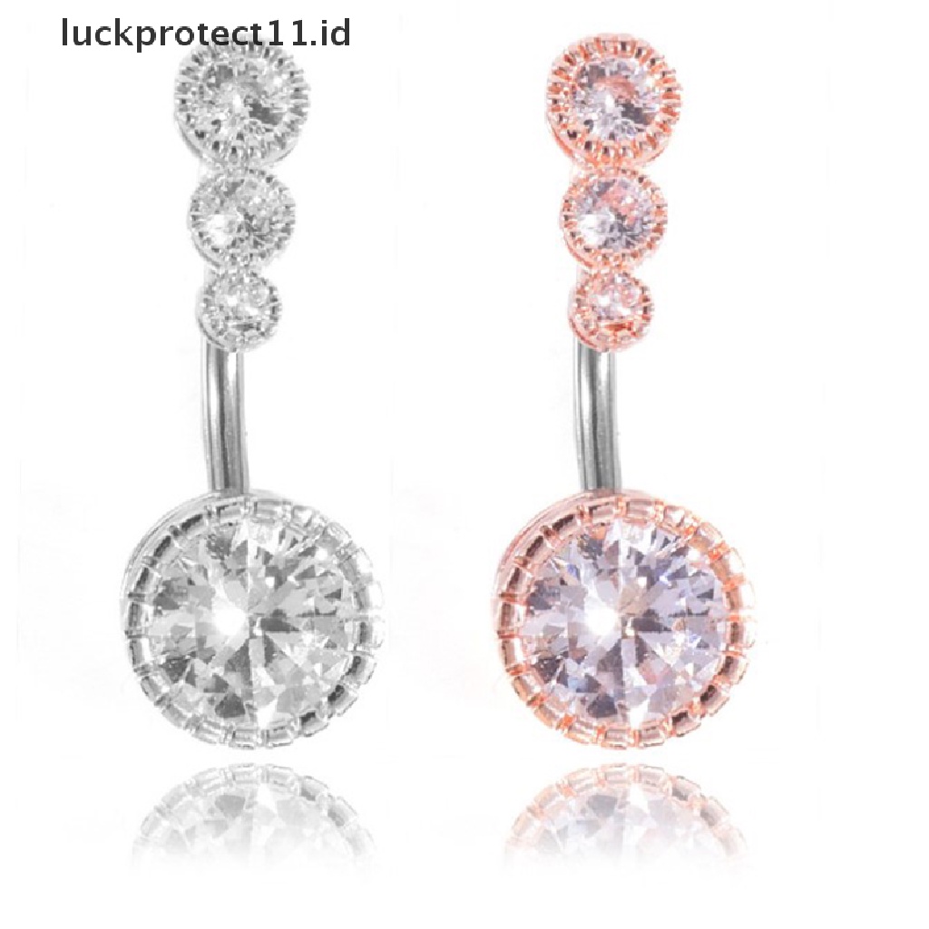 /Fashion Hot// Fashion// 1pc Kristal Pusar Cincin Bar Barbel Drop Menjuntai Navel Rings.