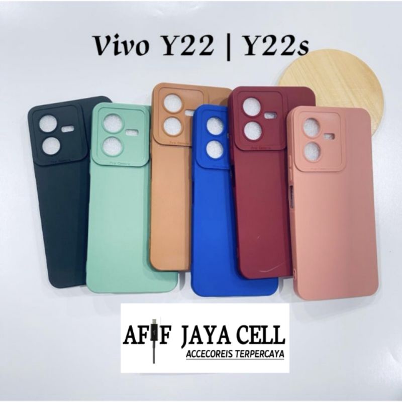 softcase case silikon pro Camera macaron vivo y22/y22s melindungi Camera