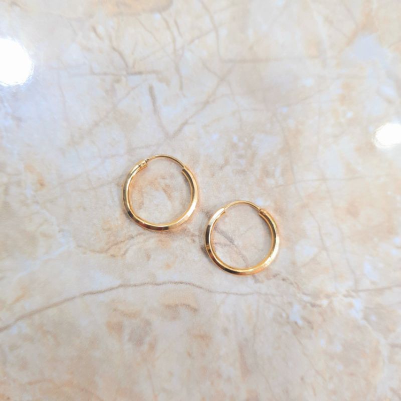 Anting Gipsy Polos Emas Asli Kadar 6K 0,5 gram