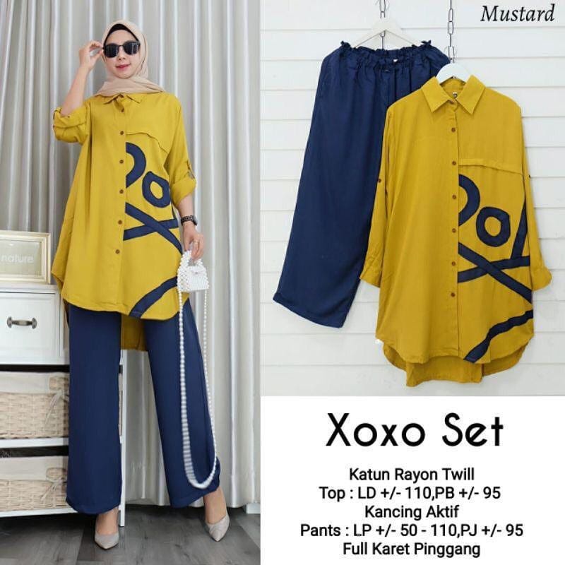 XOXO SET / SET BAJU KATUN RAYON / BAJU SETELAN KASUAL / BAJU TERMURAH