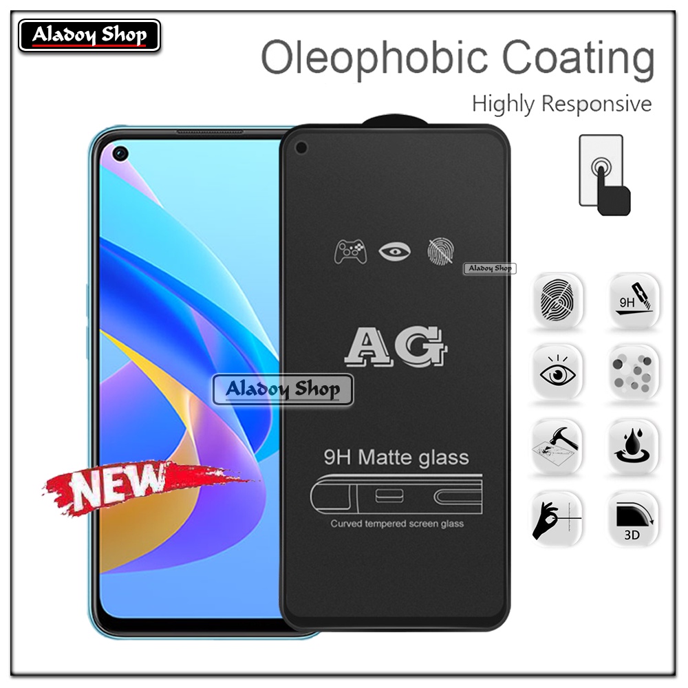 Paket 3IN1 Tempered Glass Layar Matte Anti Glare Oppo A76 Free Tempered Glass Camera dan Skin Carbon