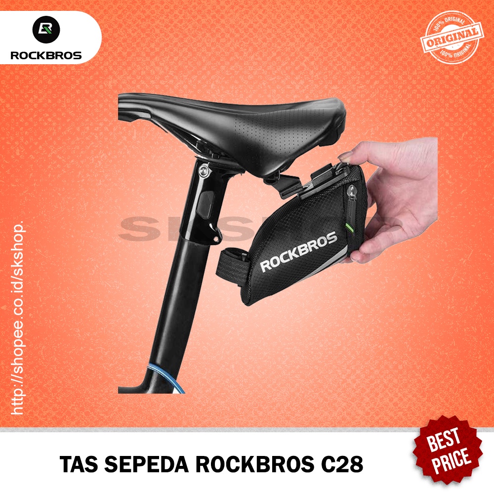Tas Sepeda Sadel Rockbros C28 Mini Bicycle Saddle Rear Bag Original