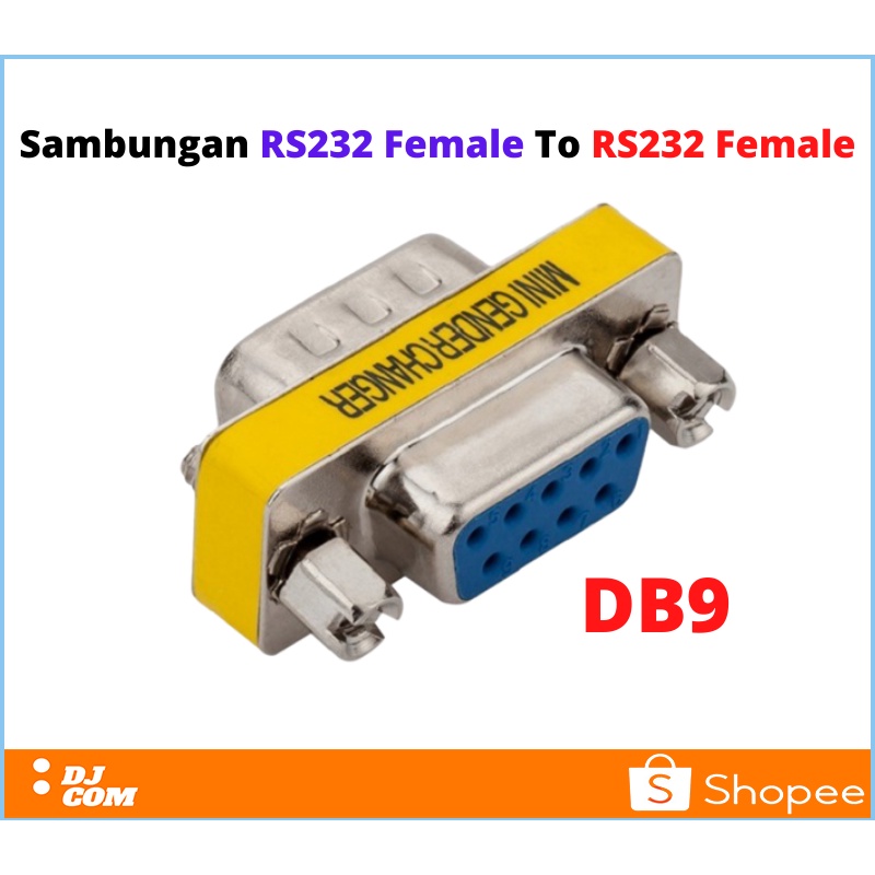 Sambungan Kabel RS232 Female To Kabel RS232 Female Serial Port DB9 Mini Gender Changer