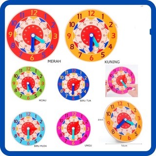 Mainan Pengenalan Belajar Jam Anak Montessori Clock Toys