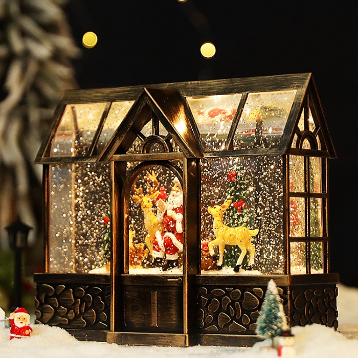 Snow Globe Rumah Kaca Natal Kotak Musik Kado Music Box Glass House Kotak Musik Natal Harga Grosir Termurah Kado Natal Christmas Music Box Snow Box