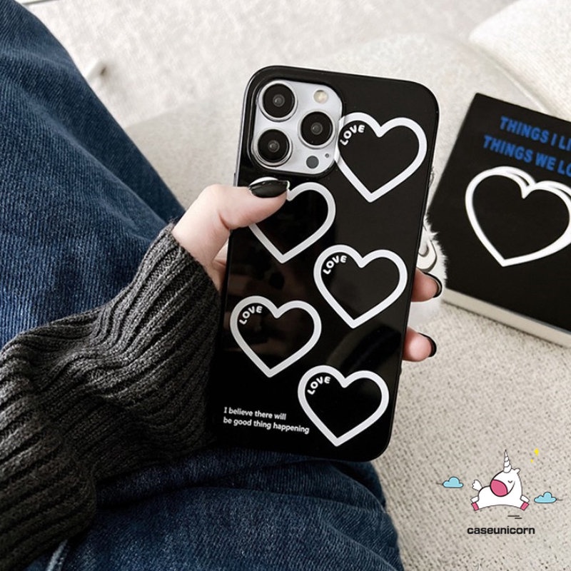 Kompatibel Untuk IPhone 7Plus 8Plus 11 14 13 12 Pro Max XR 7 8 14 Plus X XS Max SE 2020kartun Love Hati Glossy Halus Lembut Tpu Full Pelindung Casing Ponsel