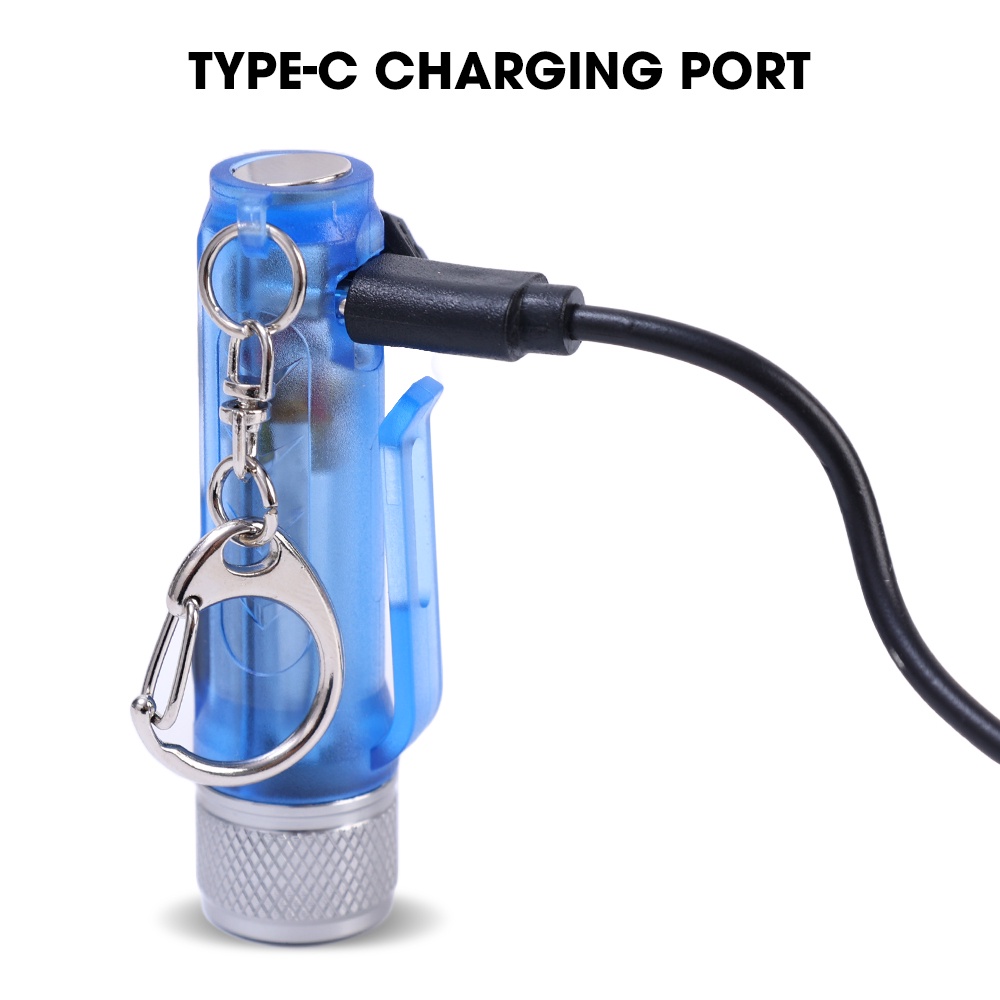 Hot Sale/Senter Cas Tipe-C Portabel Saling Menarik Multifungsi LED Rechargeable Torch Waterproof Senter Gantungan Kunci Mini Senter Jarak Jauh Untuk Camping