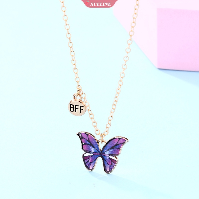 Fashion Wanita Kalung Kupu-Kupu Sederhana Teman Baik Dicat Kupu-Kupu Kepribadian Boudoir Liontin Kalung [ZXL]