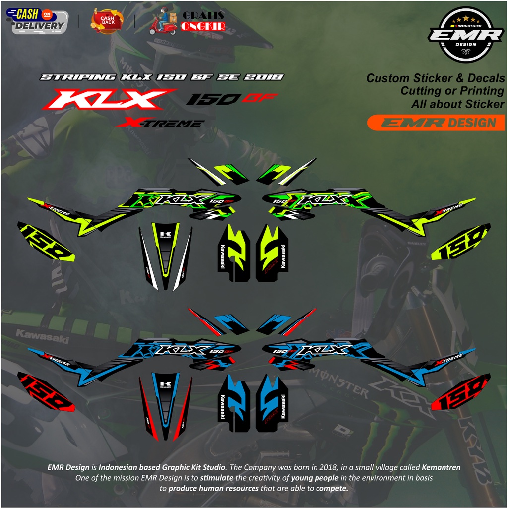 Striping Stiker KLX 150 Extreme 2018 BF SE Baru Decal KLX Extreme