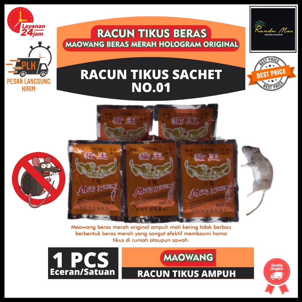 Racun Tikus Mati Kering dan Gak Bau - Mao Wang No.01 Gold Premium Kemasan Besar [𝐎𝐑𝐈𝐆𝐈𝐍𝐀𝐋] Paling Ampuh Langsung Mati di Tempat