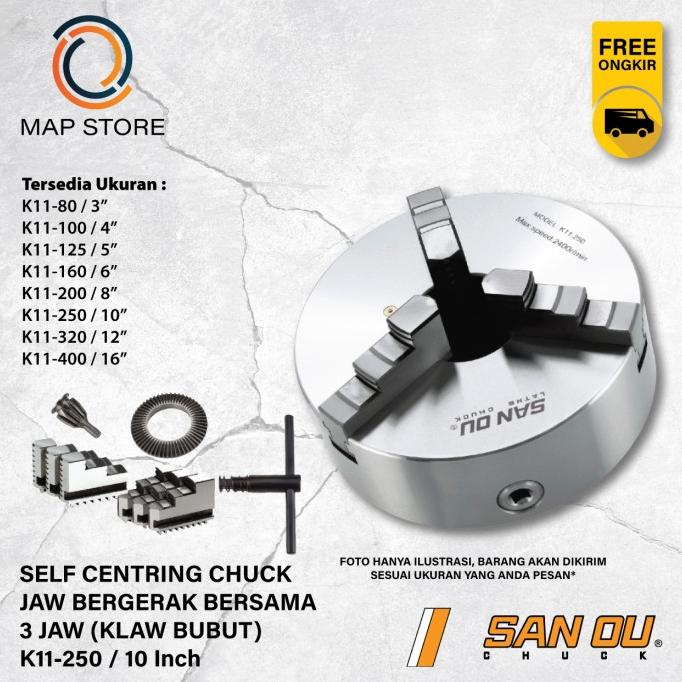 Chuck Bubut 10" 3 Jaw / Claw Bubut 3 Jaw / Catok Kepala Bubut 10 Inch selalu promo