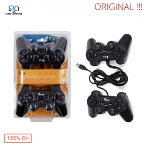 GAMEPAD DOUBLE HITAM GETAR JOYSTICK usb pc laptop