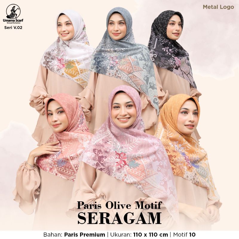 TERMURAH GROSIR isi 10 pcs Segiempat Paris olive motif lasercut umama metal logo paris premium motif