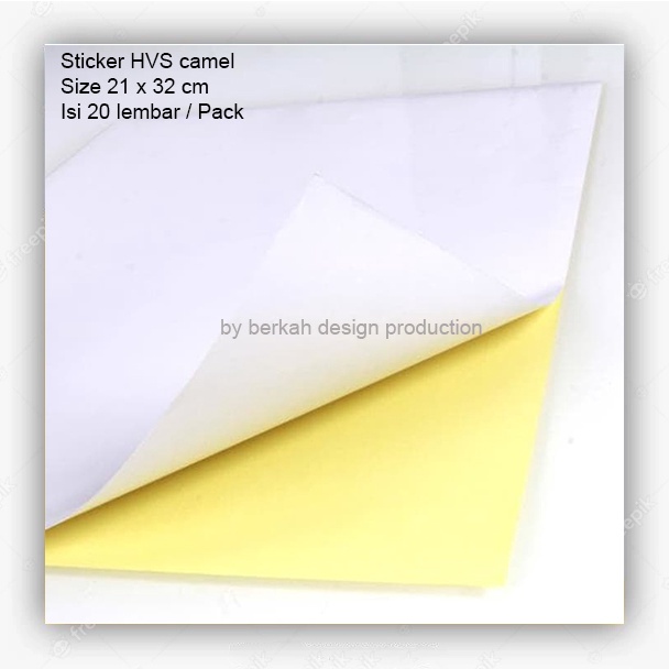 

Sticker HVS camel 20 lembar F4 21,5 x 32 cm putih doft per pack