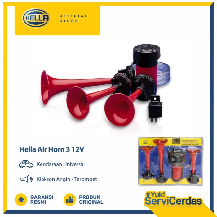 Terompet / Klakson Mobil Telolet 12V HELLA AIR HORN SET 3