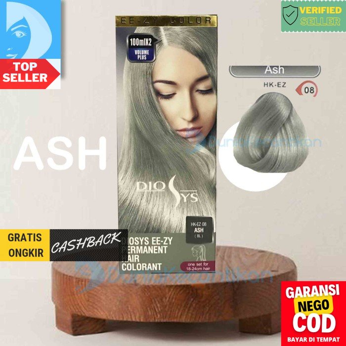 Diosys Semir Rambut Cat Pewarna Rambut Hari Color Permanent Dyosis - ASH 08 TDK33