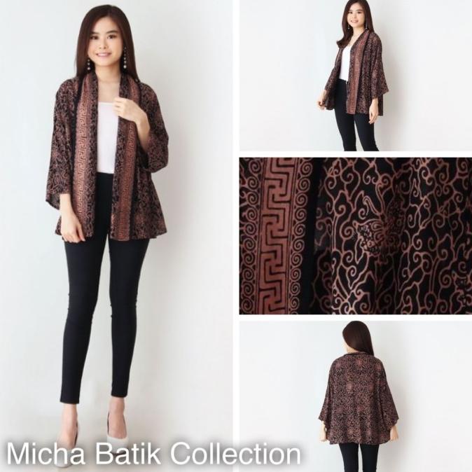 Outer batik paris: Cardigan Sogan Cream