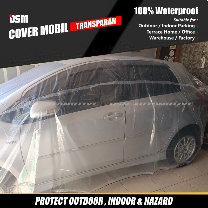 Cover Mobil Suzuki Swift Transparan / Plastik Tebal Waterproof Outdoor Indoor