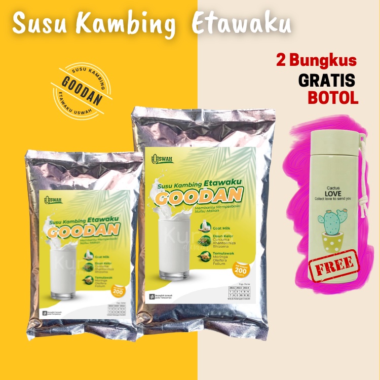 

PROMO 2 Bungkus GRATIS Botol Susu Kambing Etawa GOODAN Bubuk Non Sugar Penggemuk Badan Wanita Pria Dewasa Original Penambah Berat Badan