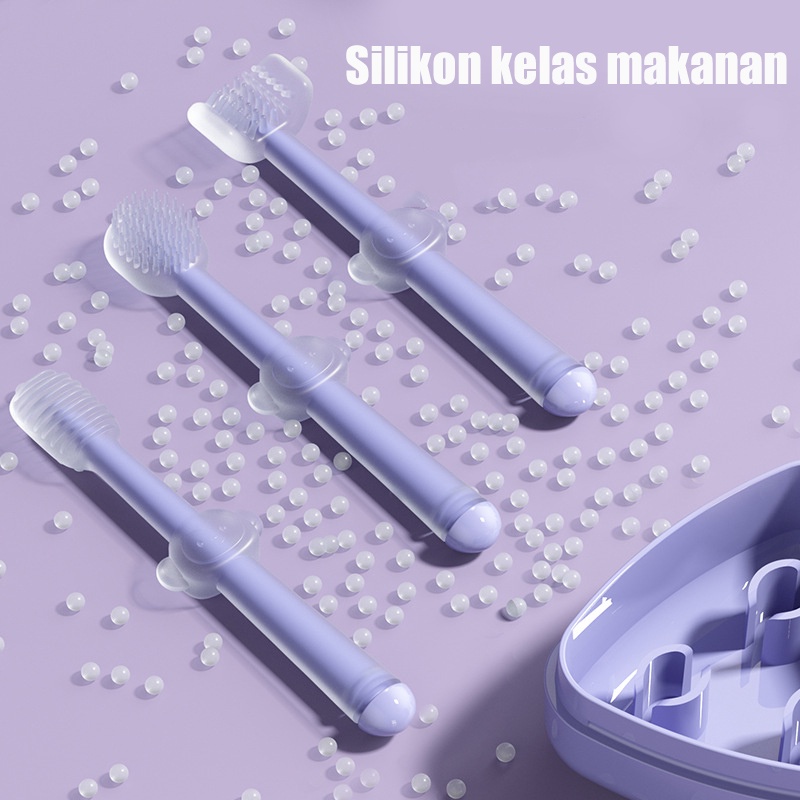 Sikat gigi bayi sikat lidah bayi 3in1 ppsu baby oral care sikat gigi silikon ppsu