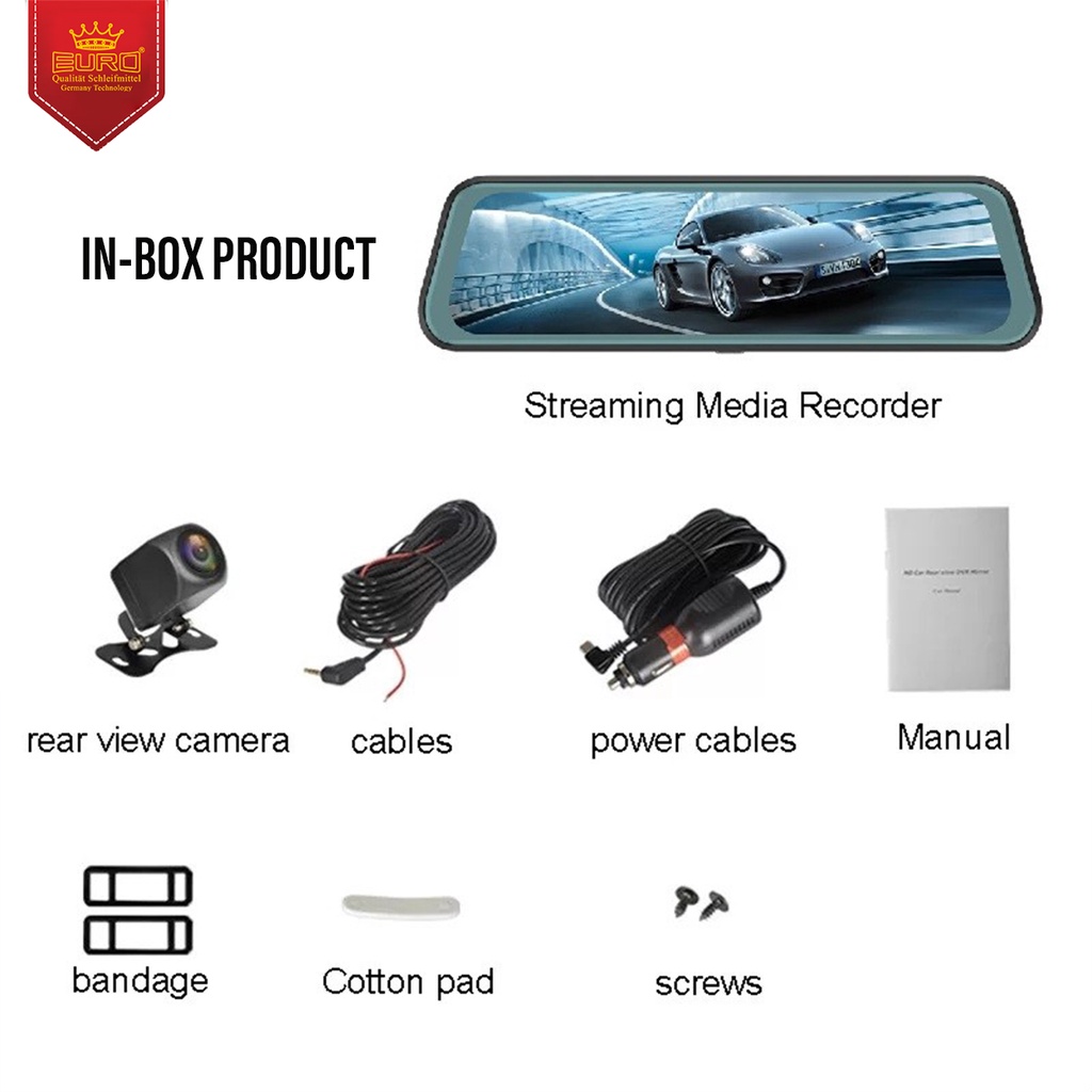 Car DVR Mobile Kamera Perekam Mobil Layar 9 inch Dual Camera Dashcam