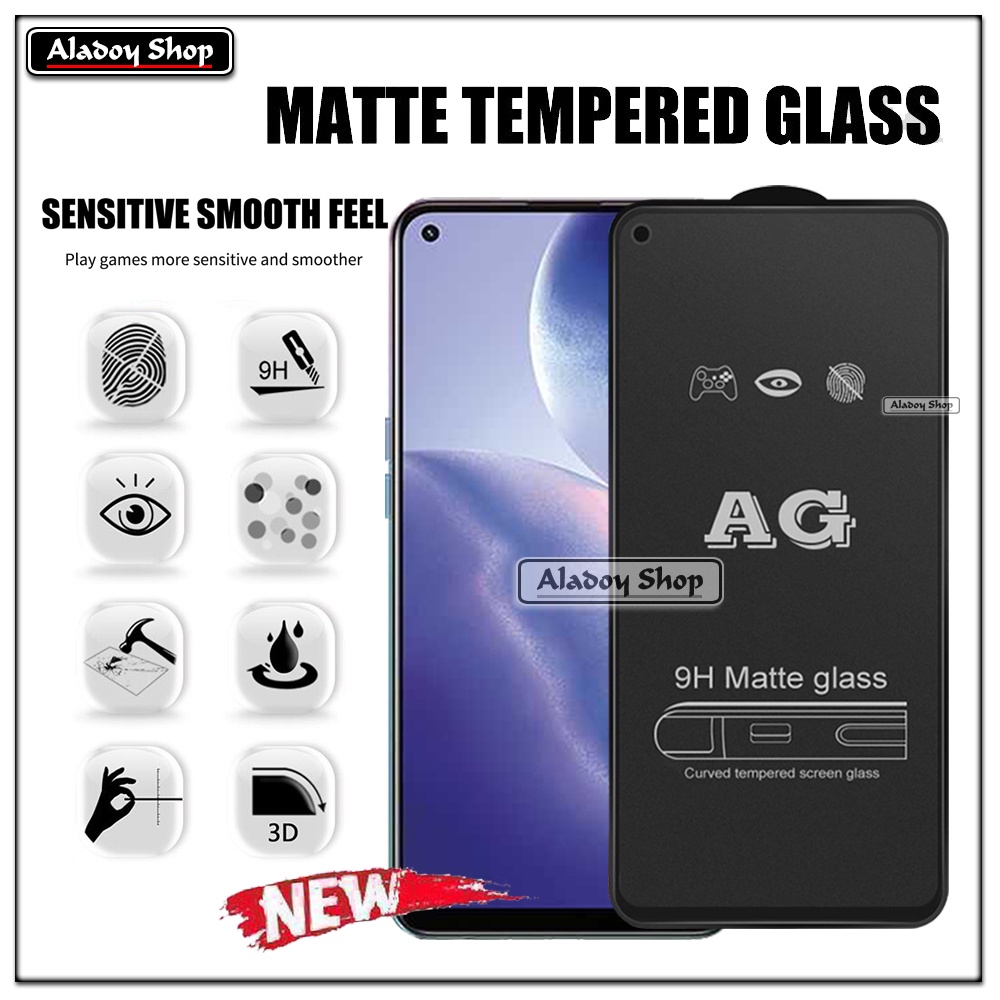 Paket 3IN1 Tempered Glass Layar Matte Anti Glare Oppo Reno 5F Free Tempered Glass Camera dan Skin Carbon