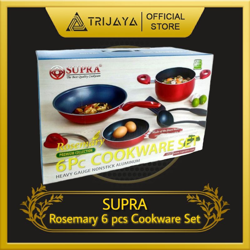 SUPRA ROSEMARY COOKWARE SET 6 PCS - PANCI TEFLON PENGGORENGAN PREMIUM ANTI LENGKET
