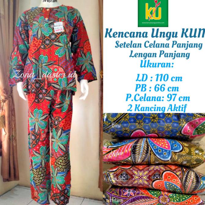 Setelan Celana Lengan Panjang Kencana Ungu Label Merah Super