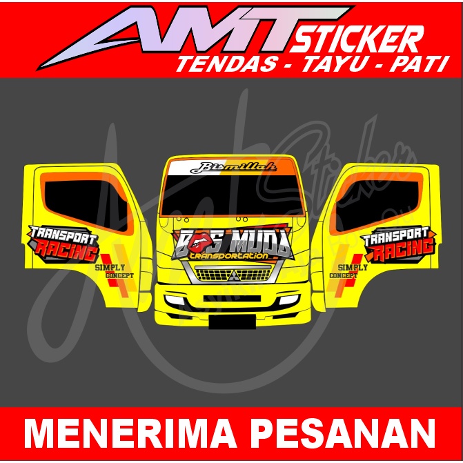 Decal/Cutting Stiker Depan Truk Stiker Pintu Samping Truk Stiker Kaca Depan Truk Stiker Bisa Request