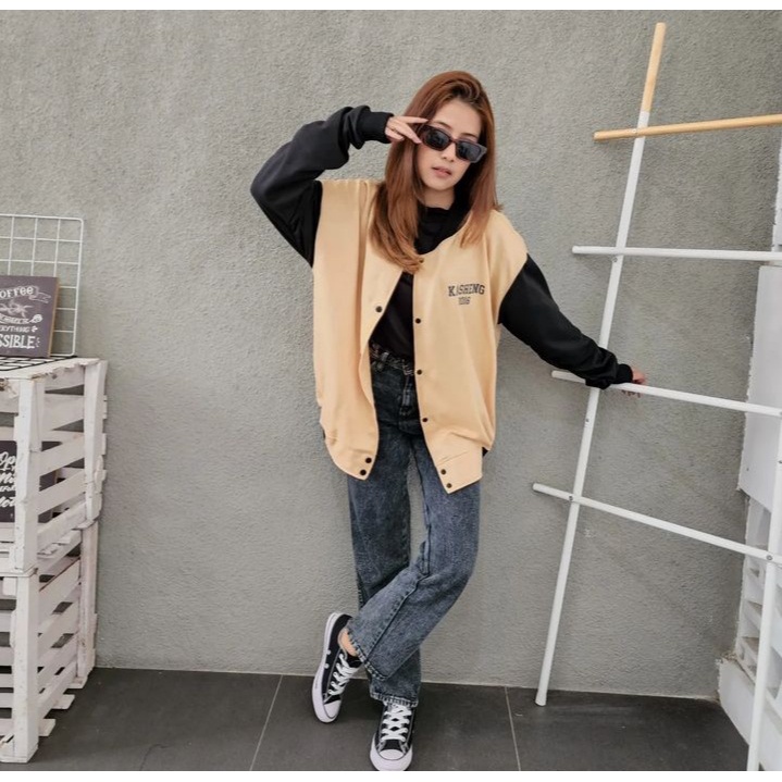 Sweater Baseball KASHENG 2016 2XL Varsity Jacket Bigsize Korean Fashion Look Kasual Santai Modern Kekinian