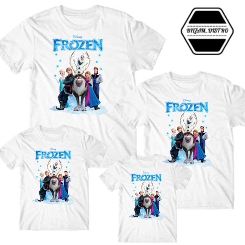Kaos frozen anak perempuan / baju anak elsa frozen / kaos couple frozen