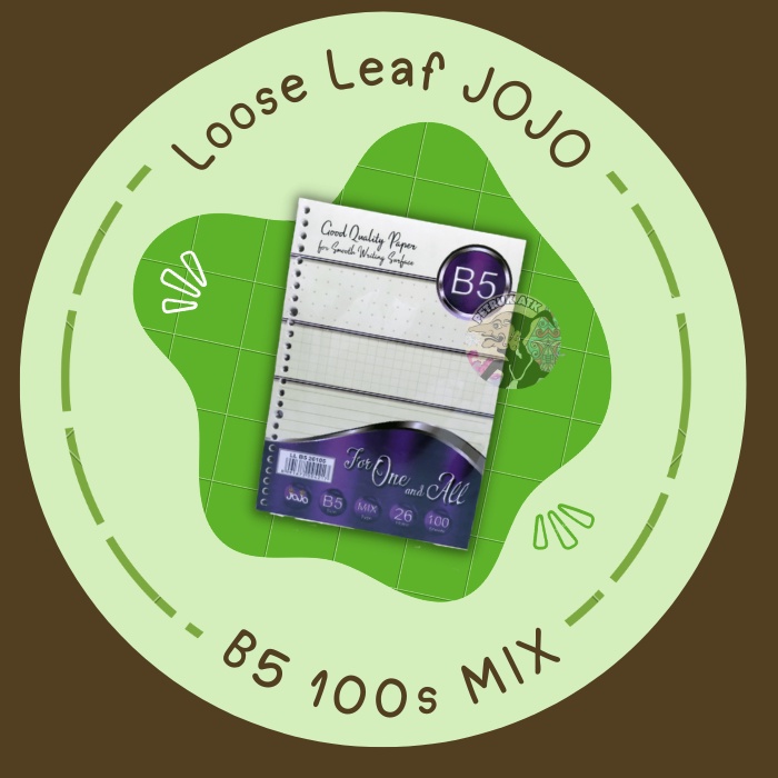 

[PAK] LOOSE LEAF JOJO MIX B5 ISI 100 LEMBAR / ISI KERTAS BINDER B5 26 HOLES