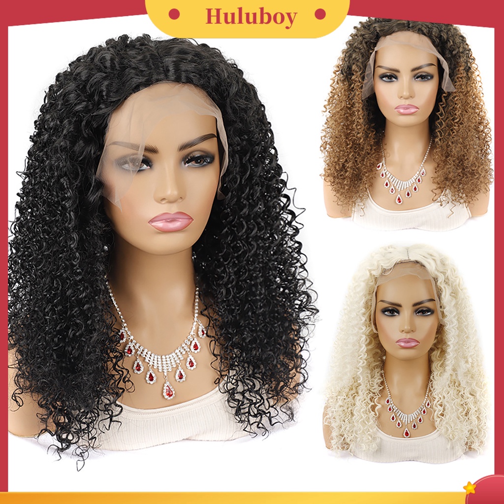 Wig Rambut Ekstensi Model Keriting Bahan Serat Kepadatan Tinggi Untuk Wanita