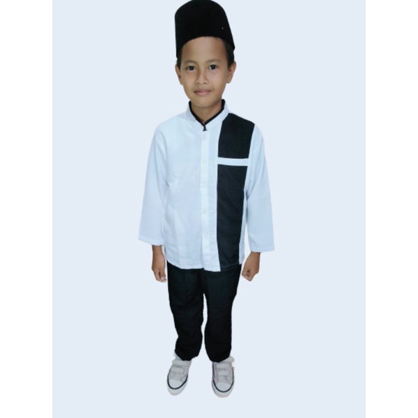 Baju Koko Anak Laki Laki setelan Sarung Lengan panjang