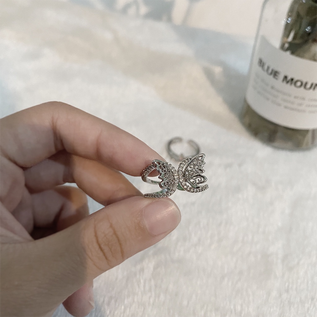 [Butterfly Series] Aksesoris Cincin Pembukaan Kupu-Kupu Harajuku Trend Kepribadian Mode Sederhana