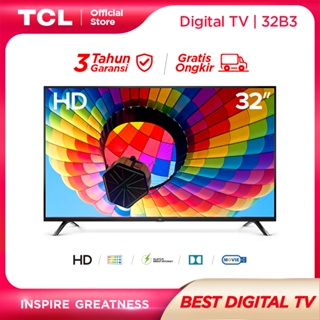 TCL 32 inch LED TV - Digital TV - DVB/T2- HD - Dynamic Picture Enhancement with Dolby Audio - HDMI/USB-Headphone (Model : 32B3)