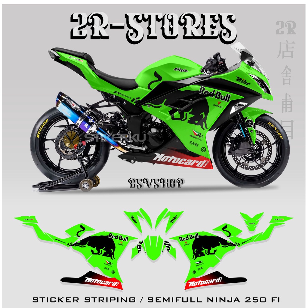 striping stiker kawasaki ninja 250 fi semi full / stiker ninja 250 fi / list body / list motor / var