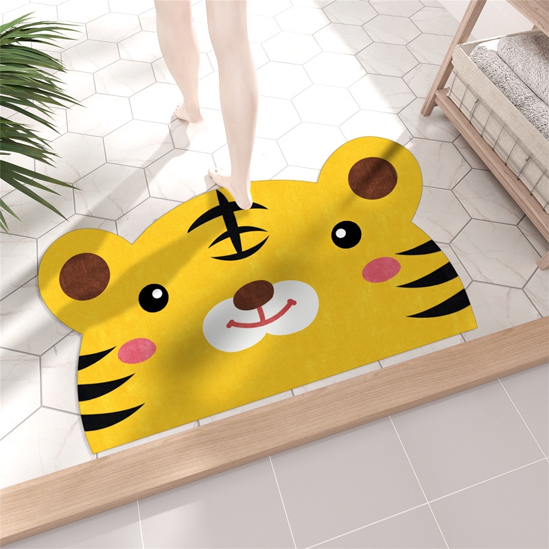 Keset Kaki Diatomite Serap Air Anti Slip Lantai Kamar Mandi Dapur Kartun Lucu Pintu Cepat Kering Anti Slip Keset Kaki Serap Air Baru