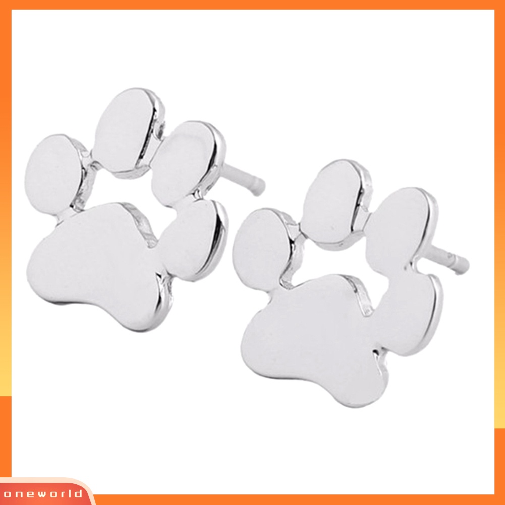 [WONE] Wanita Fashion Anjing Kucing Palm Paw Ear Stud Earrings Pesta Perhiasan Aksesoris Hadiah