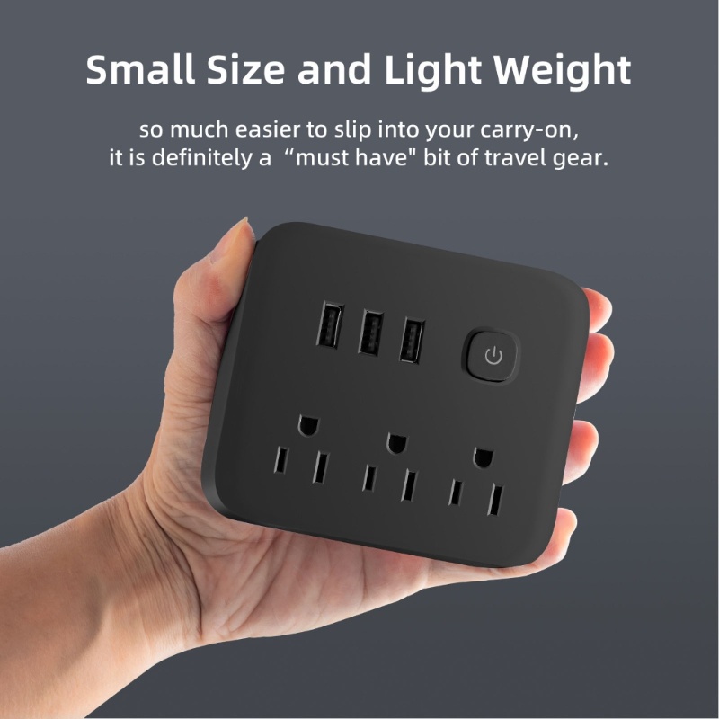 Zzz Surge Protector Power Strip Dengan 3outlet AC &amp; 3port USB 900joule Untuk Rumah