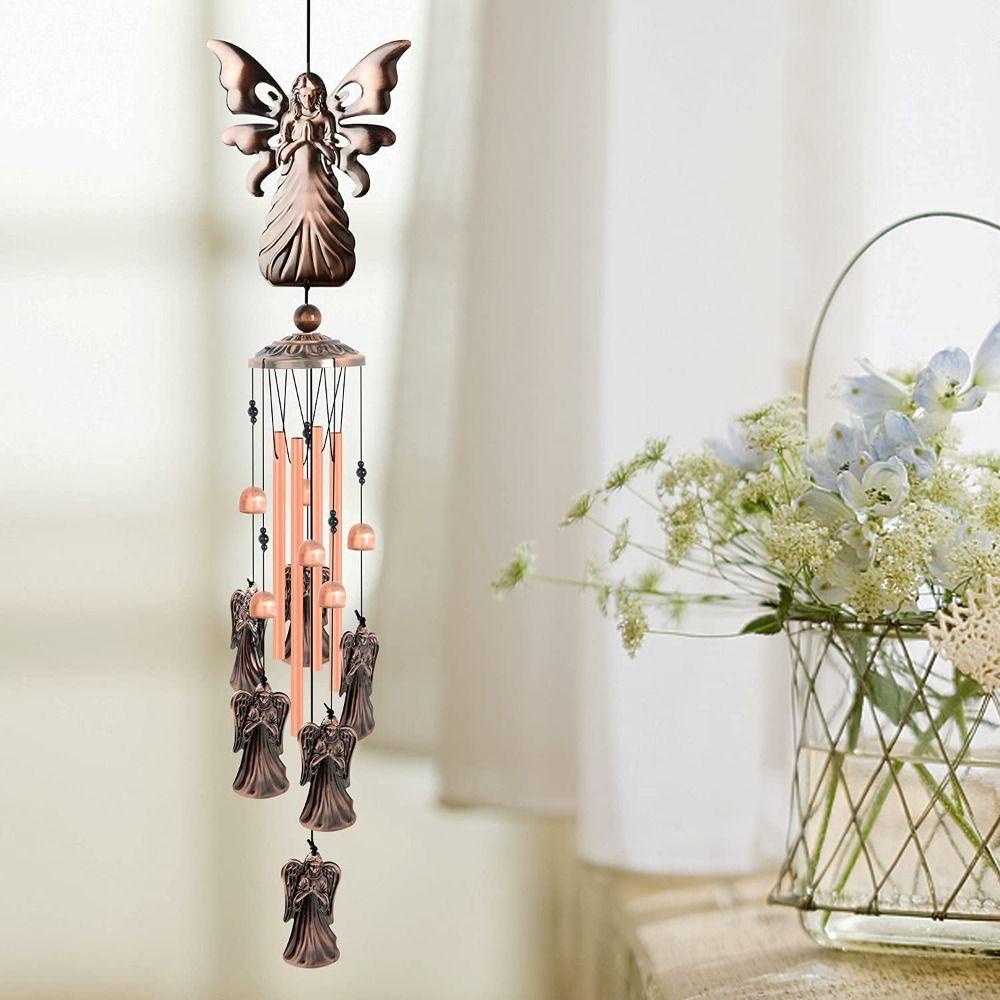 Solighter Angel Wind Chime Retro Yard Outdoor Metal Aluminium Tabung Liontin Dekorasi