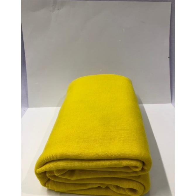 Bahan Kain Kaos baju PE Polyster Polos 40 Doubleknitt Kuning Kenari