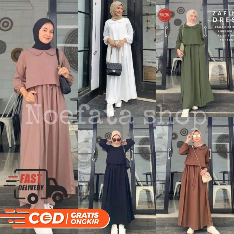 ZAFINA DRESS CRINGKLE GAMIS CRINGKEL WANITA