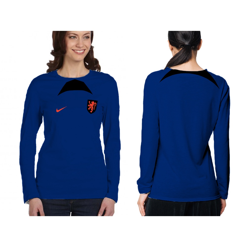 [Tinishop] Kaos Jersey Wanita Piala Dunia 2022 Netherland | Kaos Wanita Piala Dunia Lengan Panjang F