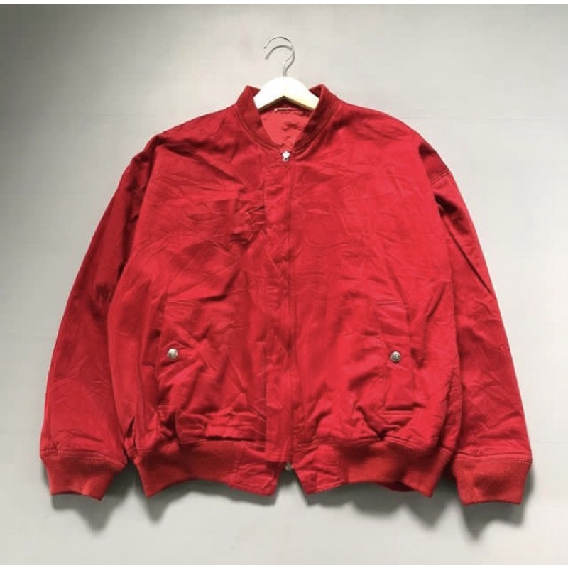 BOMBER RED DENIM JAKET BY MOVE UP