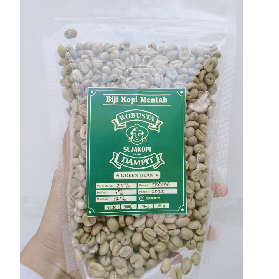 ↧↨ Sujakopi Greenbean Robusta Dampit biji kopi mentah 1kg ✡