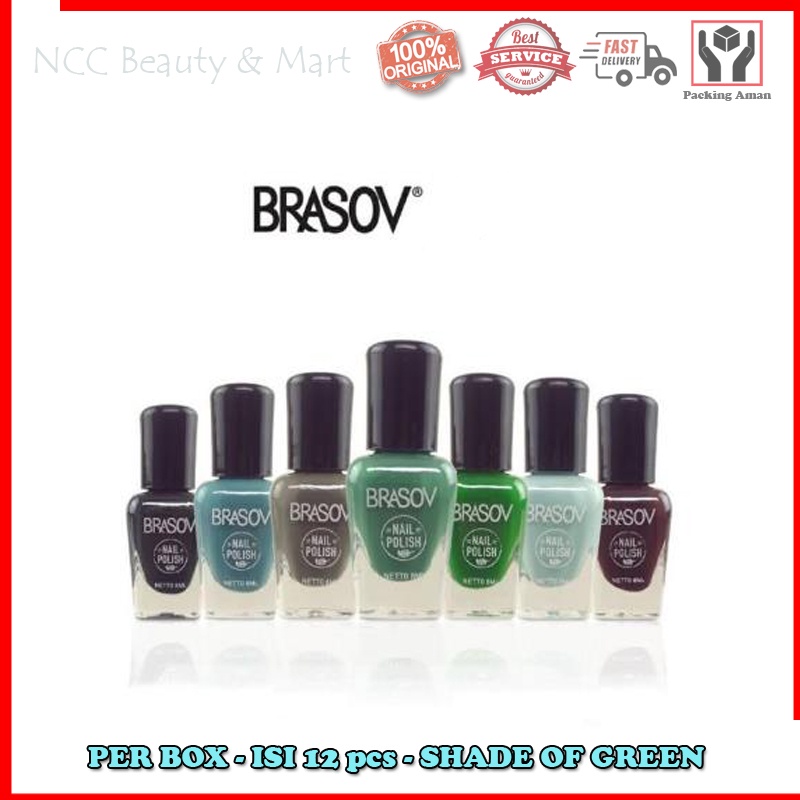 [PER BOX] * NCC * Brasov Kutek Shade Of Green Cat Kuku Kitek Nail Polish Hijau