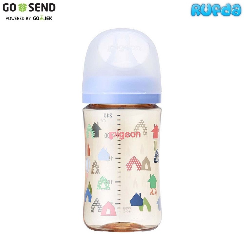 House Blue 240ml Pigeon SofTouch PPSU Generasi 3 Botol Susu Baby Bottle